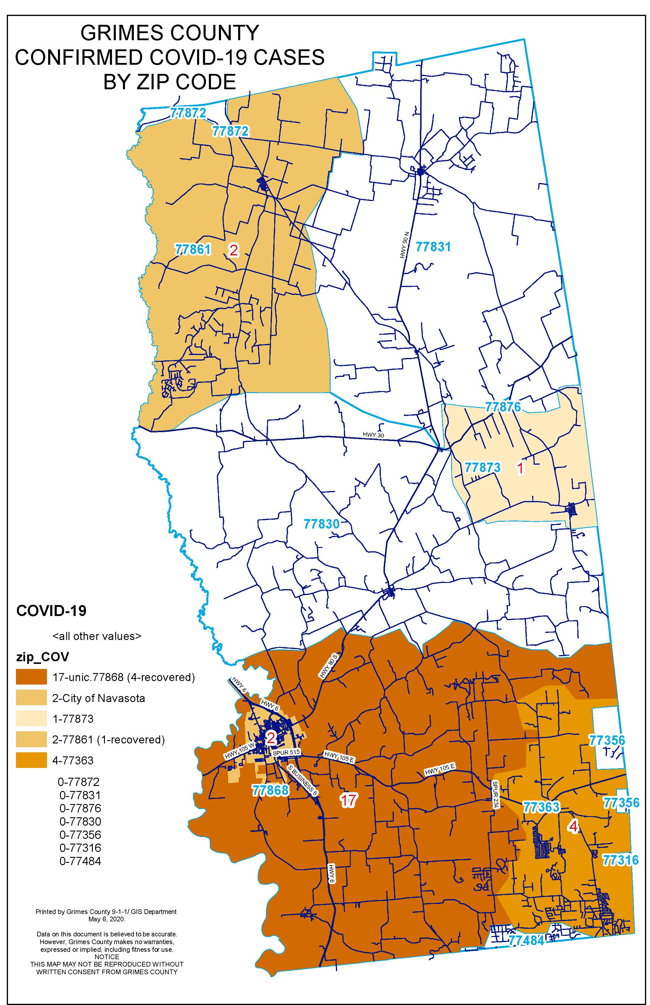 zip codes  SLT Grimes County