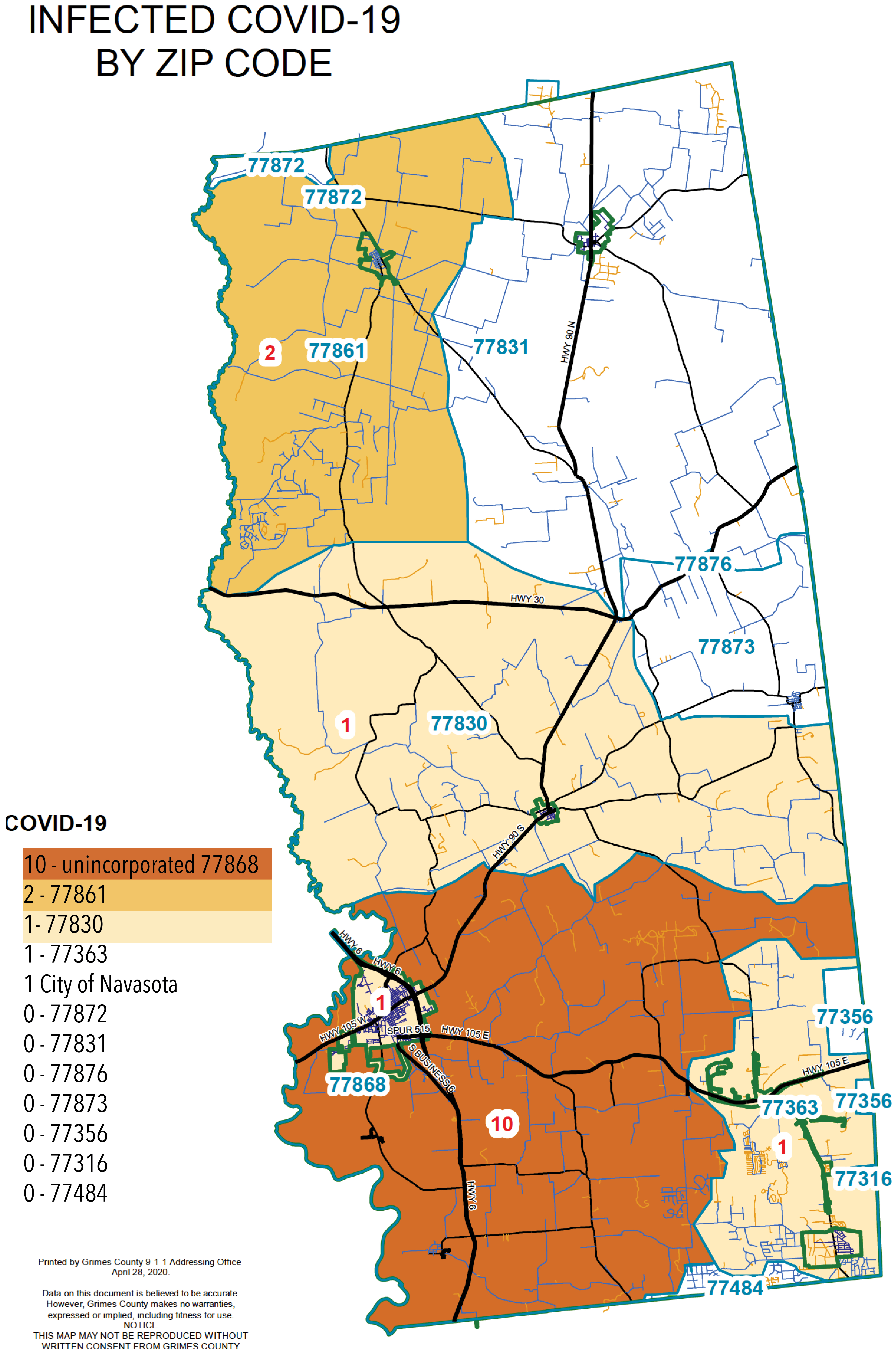 zip codes SLT Grimes County