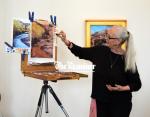 Former Navasota resident, Dina Gregory, shares some pastel pointers at the Oct. 28 Meet the Artist event at Baker Goodwin Fine Art. Examiner photo by Connie Clements   